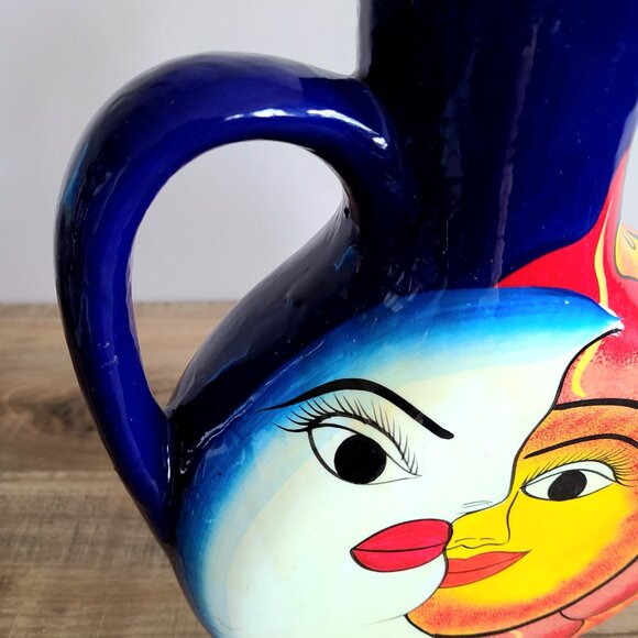 Large ceramic Sun and Moon pitcher/vase - Picture 6 of 8